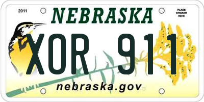 NE license plate XOR911