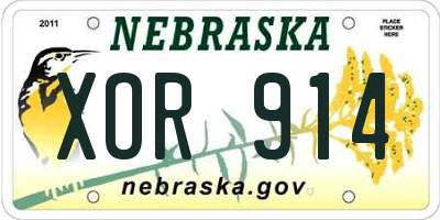 NE license plate XOR914