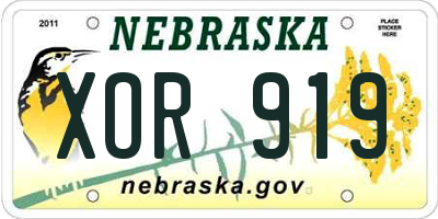 NE license plate XOR919