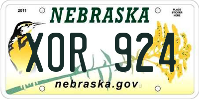 NE license plate XOR924
