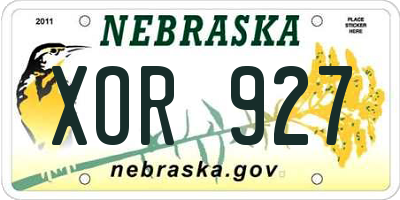 NE license plate XOR927