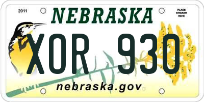 NE license plate XOR930
