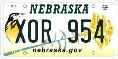 NE license plate XOR954