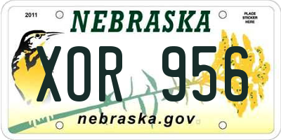 NE license plate XOR956