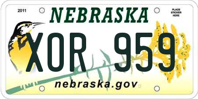 NE license plate XOR959