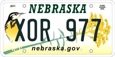 NE license plate XOR977