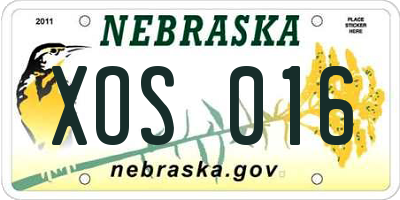 NE license plate XOS016