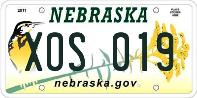 NE license plate XOS019