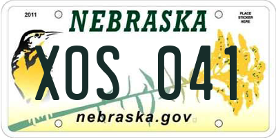 NE license plate XOS041