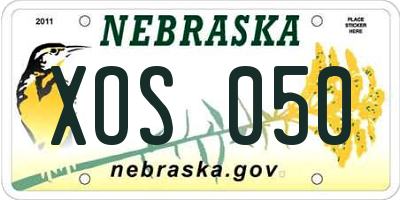 NE license plate XOS050
