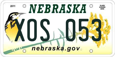 NE license plate XOS053