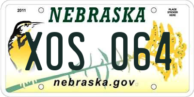 NE license plate XOS064