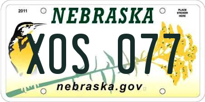 NE license plate XOS077