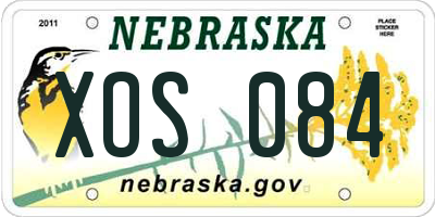 NE license plate XOS084