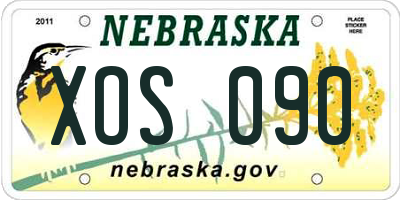NE license plate XOS090