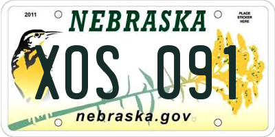 NE license plate XOS091