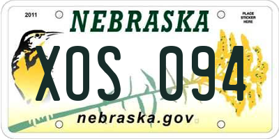 NE license plate XOS094