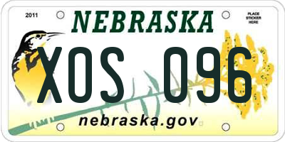 NE license plate XOS096