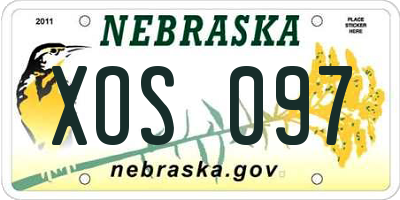 NE license plate XOS097