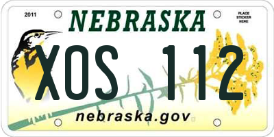 NE license plate XOS112