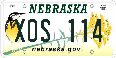 NE license plate XOS114