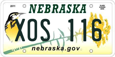 NE license plate XOS116