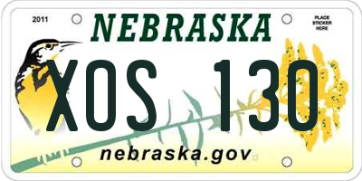 NE license plate XOS130