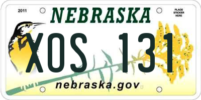 NE license plate XOS131