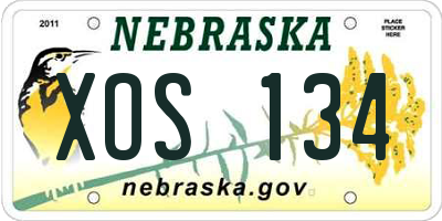 NE license plate XOS134