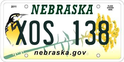 NE license plate XOS138