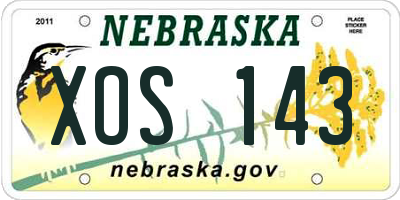 NE license plate XOS143