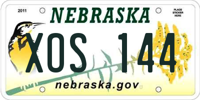 NE license plate XOS144