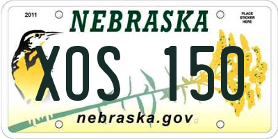 NE license plate XOS150