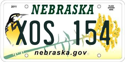 NE license plate XOS154