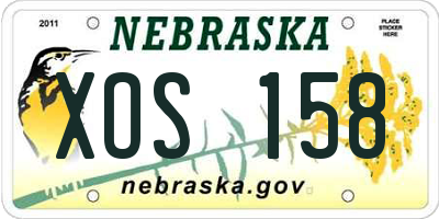 NE license plate XOS158