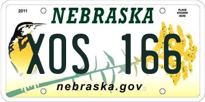 NE license plate XOS166