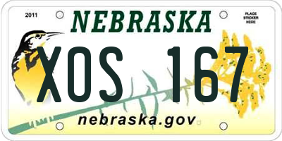 NE license plate XOS167