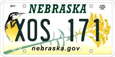NE license plate XOS171
