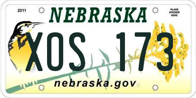 NE license plate XOS173