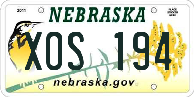 NE license plate XOS194