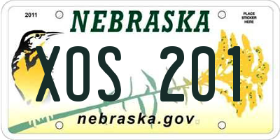 NE license plate XOS201