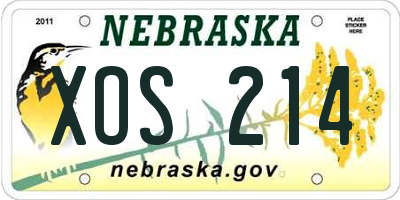 NE license plate XOS214