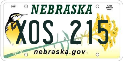 NE license plate XOS215