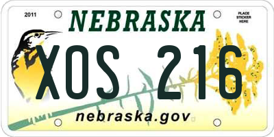 NE license plate XOS216