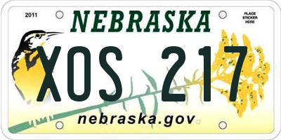 NE license plate XOS217