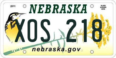 NE license plate XOS218