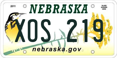 NE license plate XOS219