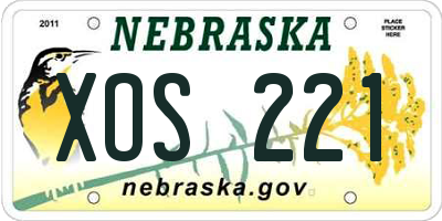 NE license plate XOS221