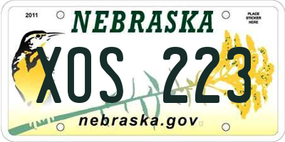 NE license plate XOS223