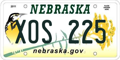 NE license plate XOS225